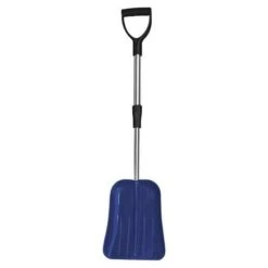 Snow Shovel, 18-1/2 In To 27 In Aluminum D-Grip Handle, Poly Blade Material, 9 1/2 In Blade Width