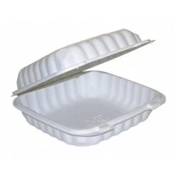 Carry-Out Container, 8" W, White, PK200
