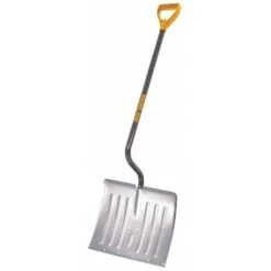 True Temper Snow Shovel, 39 In Steel D-Grip Handle, Aluminum Blade Material, 18 In Blade Width