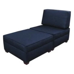 30" X 60" Chaise With Storage, Ocean Blue