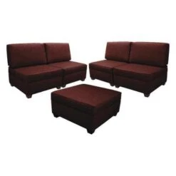 36" Storage Sectional Sleeper, Brick Red