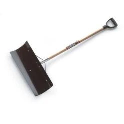 True Temper Snow Shovel, 42 In Wood D-Grip Handle, Steel Blade Material, 24 In Blade Width