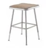 Square Stool, Height Range 19" To 27", Masonite Board Gray