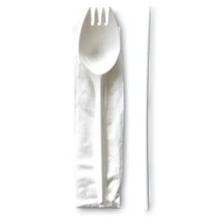 Disp Cutlery Set, White, Med Weight, PK1000