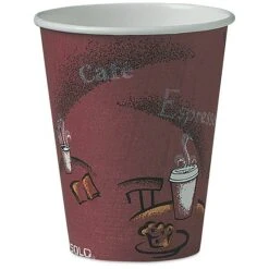 Solo Bistro Hot Cup 8 Oz. Maroon, Pk50