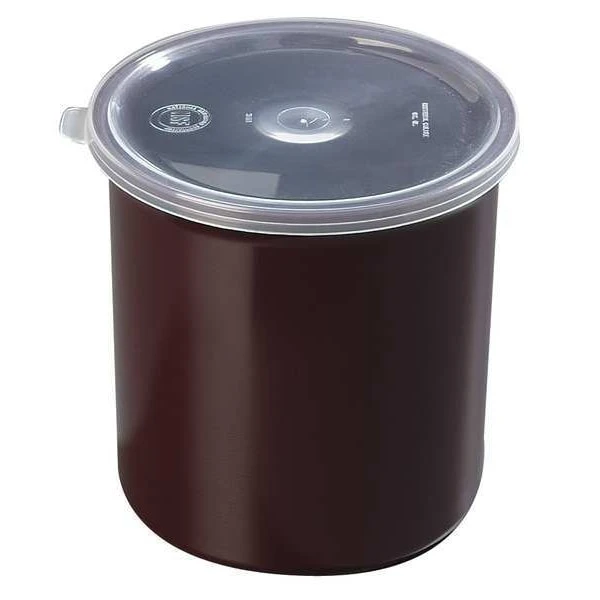 CARLISLE Poly-Tuf Crock W/Lid, 1.2 Qt., Brown, PK12 1 CARLISLE Poly-Tuf Crock W/Lid, 1.2 Qt., Brown, PK12