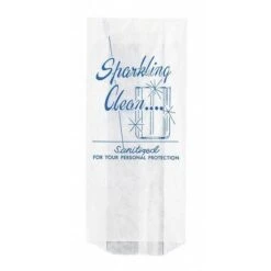 White Drinking Glass Bags, 3 1/2 X 1 1/2 X 7 3/4", PK2000