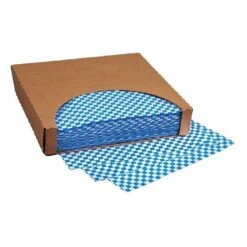 Grease Resistant Paper Sheets, Blue Checkered, 12 X 12", PK1000