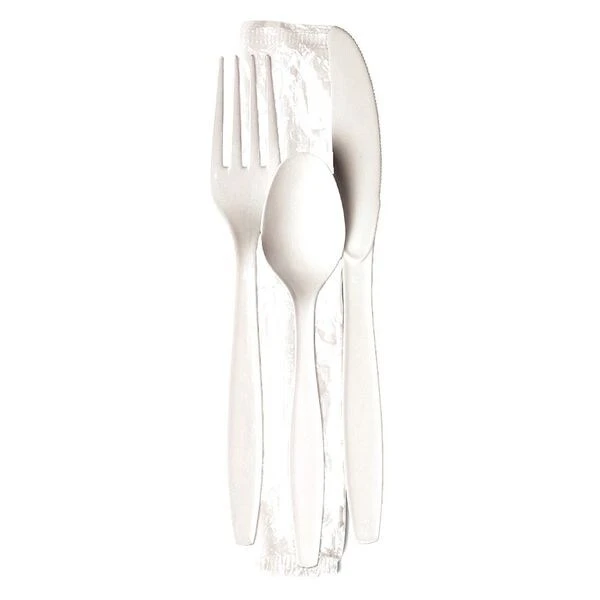 Dixie Teaspoon Kit, Knife/Fork, Hvy, Wht, PK250 1 Dixie Teaspoon Kit, Knife/Fork, Hvy, Wht, PK250