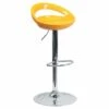 Yellow Vinyl Barstool, Adj Height