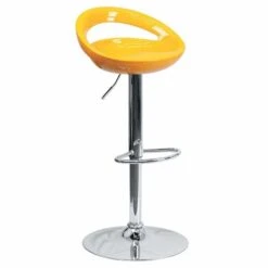Yellow Vinyl Barstool, Adj Height