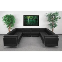 10 Pcs. Sectional, 113" X 27-1/4", Upholstery Color: Black