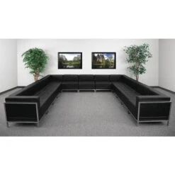 13 Pcs. Living Room Set, 141" X 27-1/4", Upholstery Color: Black