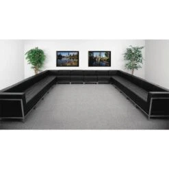 16 Pcs. Living Room Set, 169" X 27-1/4", Upholstery Color: Black