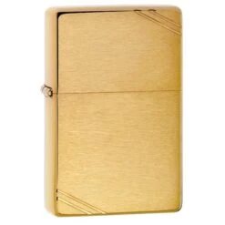 Zippo Vintage Brushed Brass With Slashes Pocket Lighter