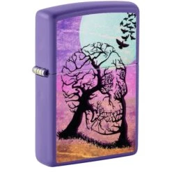 Zippo Skull Tree Design Purple Matte Pocket Lighter