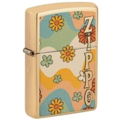 Zippo Flower Power Design High Polish Brass Pocket Lighter