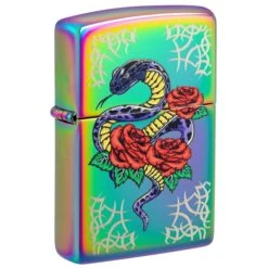 Zippo Rose Snake Tattoo Design Multi Color Pocket Lighter