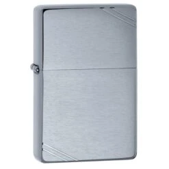Zippo Vintage Brushed Chrome With Slashes Pocket Lighter
