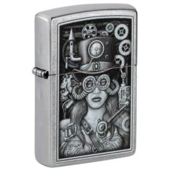 Zippo Steam Punk Woman Street Chrome Pocket Lighter