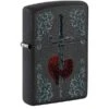 Zippo Heart Dagger Tattoo Design Black Crackle Pocket Lighter