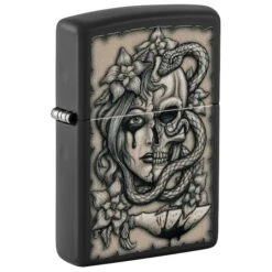 Zippo Gory Tattoo Design Black Matte Pocket Lighter