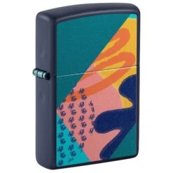 Zippo Retro Pattern Design Navy Matte Pocket Lighter