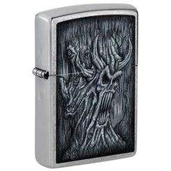 Zippo Evil Tree Design Street Chrome Pocket Lighter